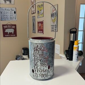 Silver Hocus Pocus Tin with battery powered candle inside